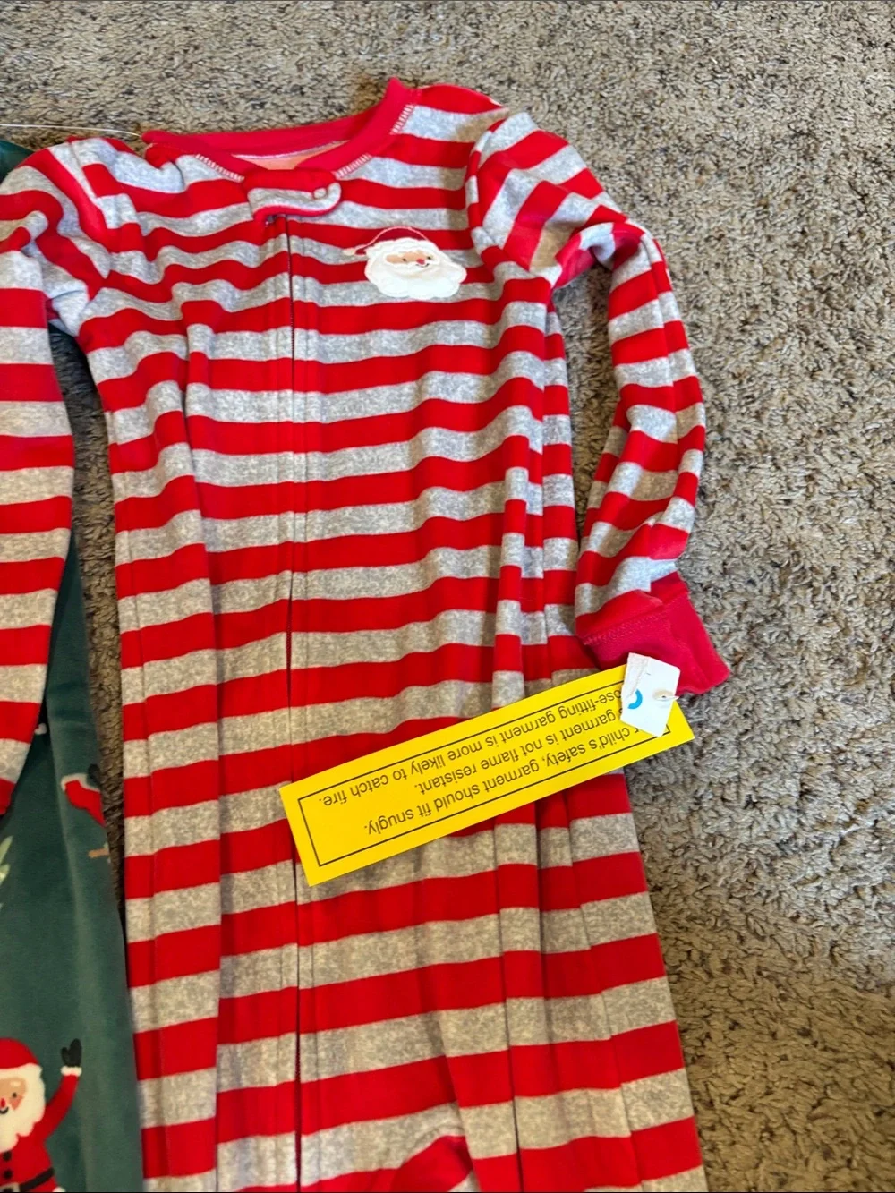 Carter's Red & Green Holiday Footed One-Pieces